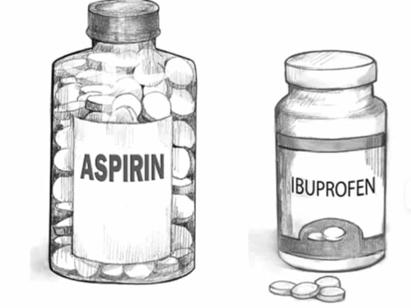 Ibuprofen và aspirin (Ảnh minh họa) Ibuprofen và aspirin (Ảnh minh họa)